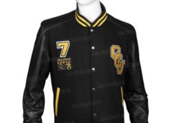 black varsity jacket
